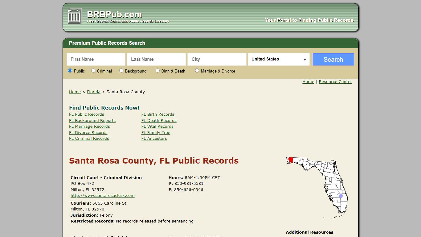 Santa Rosa County Public Records | Search Florida ...